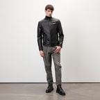 Dugan Siyah Erkek Deri Mont