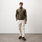 Dugan Yeşil Erkek Deri Mont