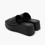 Edna Siyah Kadın Deri Terlik