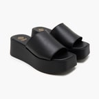 Edna Siyah Kadın Deri Terlik