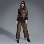 Ella Yeşil Kadın Deri Büstiyer