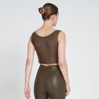 Ella Yeşil Kadın Deri Büstiyer