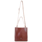 Ember Kahve Kadın Kroko Baskılı Omuz Çantası