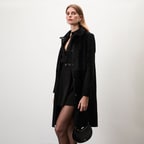 Emilly Siyah Kadın Kürk Kaban