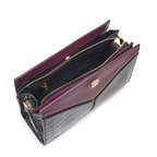 Emma Mor Kadın Kroko Baskılı Deri Omuz Çantası