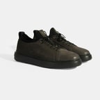 Erkek Gri Bağcıklı Deri Günlük Ayakkabı