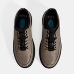 Erkek Gri Bağcıklı Nubuk Deri Günlük Ayakkabı