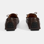 Erkek Kahve Bağcık Detaylı Slip-On Deri Loafer