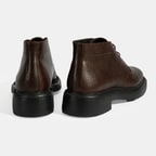 Erkek Kahve Bağcıklı Deri Bot