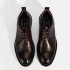 Erkek Kahve Bağcıklı Deri Günlük Ayakkabı