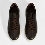 Erkek Kahve Bağcıklı Deri Günlük Ayakkabı