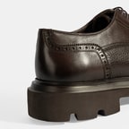 Erkek Kahve Bağcıklı Deri Günlük Ayakkabı