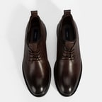 Erkek Kahve Bağcıklı Deri Klasik Ayakkabı