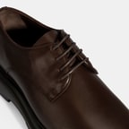 Erkek Kahve Bağcıklı Deri Klasik Ayakkabı