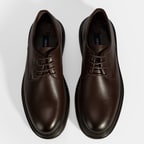 Erkek Kahve Bağcıklı Deri Klasik Ayakkabı