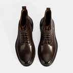 Erkek Kahve Bağcıklı Deri Postal Bot