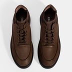 Erkek Kahve Bağcıklı Nubuk Deri Spor Ayakkabı