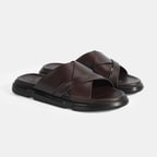 Erkek Kahve Deri Terlik