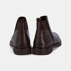 Erkek Kahve Lastik Detaylı Deri Bot