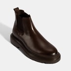 Erkek Kahve Lastikli Deri Bot