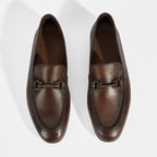 Erkek Kahve Slip-On Deri Loafer