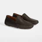 Erkek Kahve Slip-On Deri Loafer