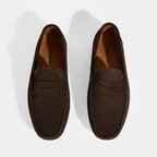Erkek Kahve Slip-On Süet Loafer