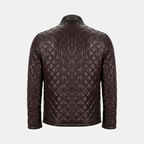 Erkek Koyu Kahve Kapitone Deri Ceket