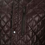 Erkek Koyu Kahve Kapitone Deri Ceket