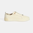 Erkek Krem Bağcıklı Deri Spor Ayakkabı