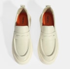 Erkek Krem Slip-On Deri Loafer