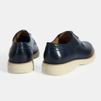 Erkek Lacivert Bağcıklı Deri Günlük Ayakkabı