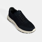 Erkek Lacivert Bağcıklı Süet Spor Ayakkabı