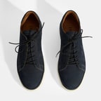 Erkek Lacivert Deri Bağcıklı Günlük Ayakkabı