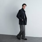 Erkek Lacivert Gömlek Yaka Süet Ceket