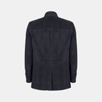 Erkek Lacivert Gömlek Yaka Süet Ceket