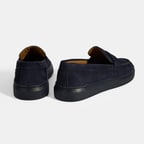 Erkek Lacivert Slip-On Nubuk Deri Loafer