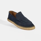 Erkek Lacivert Slip-On Süet Espadril 
