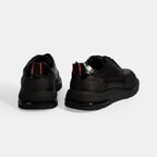 Erkek Siyah Bağcıklı Deri Günlük Ayakkabı