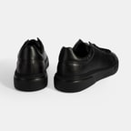 Erkek Siyah Bağcıklı Deri Günlük Ayakkabı