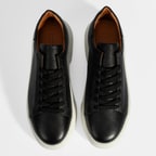 Erkek Siyah Bağcıklı Deri Günlük Ayakkabı