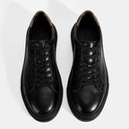 Erkek Siyah Bağcıklı Deri Günlük Ayakkabı