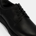 Erkek Siyah Bağcıklı Deri Günlük Ayakkabı