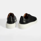 Erkek Siyah Bağcıklı Deri Günlük Ayakkabı