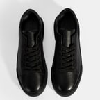 Erkek Siyah Bağcıklı Deri Günlük Ayakkabı