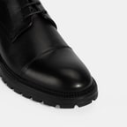 Erkek Siyah Bağcıklı Deri Günlük Ayakkabı