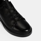 Erkek Siyah Bağcıklı Deri Günlük Ayakkabı