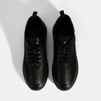 Erkek Siyah Bağcıklı Deri Günlük Ayakkabı