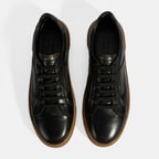 Erkek Siyah Bağcıklı Deri Günlük Ayakkabı