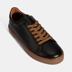 Erkek Siyah Bağcıklı Deri Günlük Ayakkabı